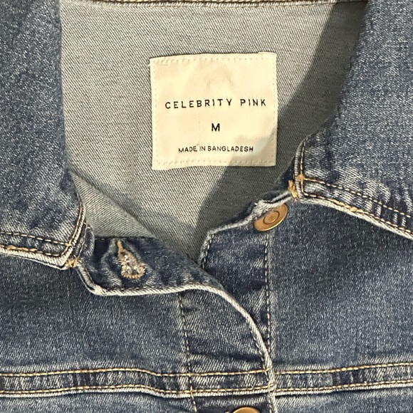 Celebrity Pink Denim Jumpsuit - Picture 2 of 9